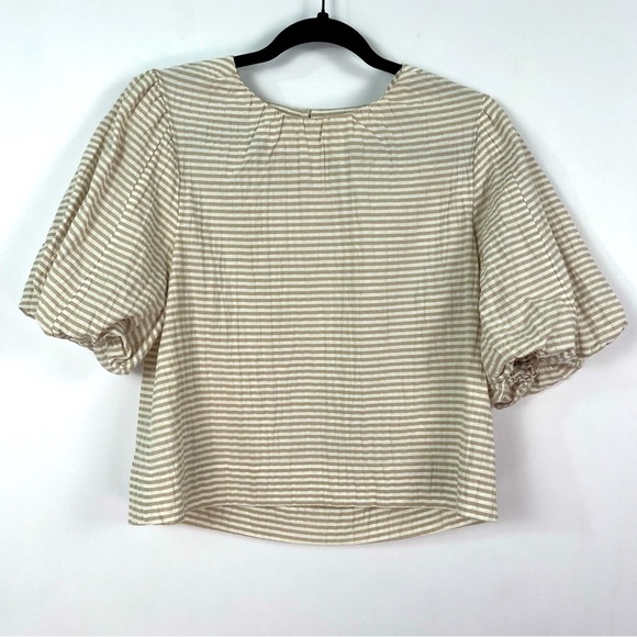 Joe’s The Lorraine Top in Boardwalk Stripe Tan White sz Small - Picture 4 of 10